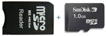 Sandisk 1GB microsd with MSPD Adapter.