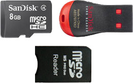 Bundle Pro Duo adapter and Sandisk 8GB microSDHC.