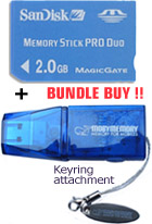 SanDisk 2GB Memory Stick Pro Duo & USB2.0 Pro Duo Reader Bundle.