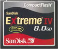 8GB SanDisk Extreme IV CompactFlash.