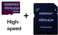 128MB micro SD (TFlash) Memory Card (with SD Adapter).