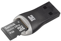 4GB SanDisk Ultra High-Speed microSDHC with Sandisk USB Reader for Nokia 3110