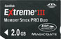 Sandisk 2GB Extreme III Memory Stick Pro Duo Card.