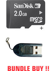 Sandisk 2GB micro SD Card USB2 microSD Tiny Reader Bundle for Nokia 3110