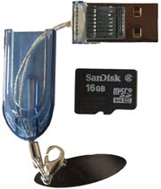 16GB SanDisk microSDHC Memory Card with TINY reader for Nokia 3110