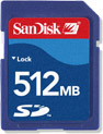 512MB SD SanDisk Memory card.