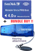 SanDisk 4GB Memory Stick Pro Duo & USB2.0 Pro Duo Reader Bundle.