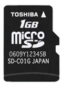 Toshiba 1GB micro SD (Tflash) Memory Card (with SD Adapter) for Nokia 6500 Slide