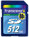 Transcend 512MB Hi-Speed 80X SD card.