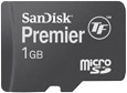 1GB Premier High Speed micro SD Sandisk Memory Card (with SD Adapter).
