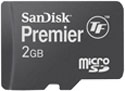 2GB micro SD PREMIER High Speed (Transflash) Sandisk Memory Card (with SD Adapter).